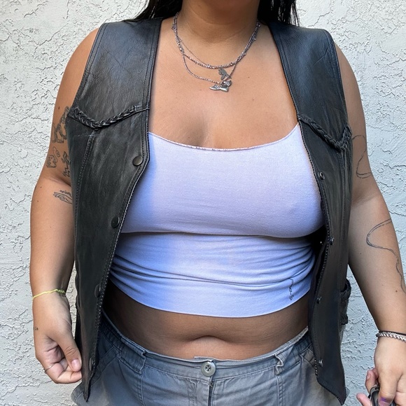 Biker's Leather Stuff Black Leather Vest - Picture 2 of 11